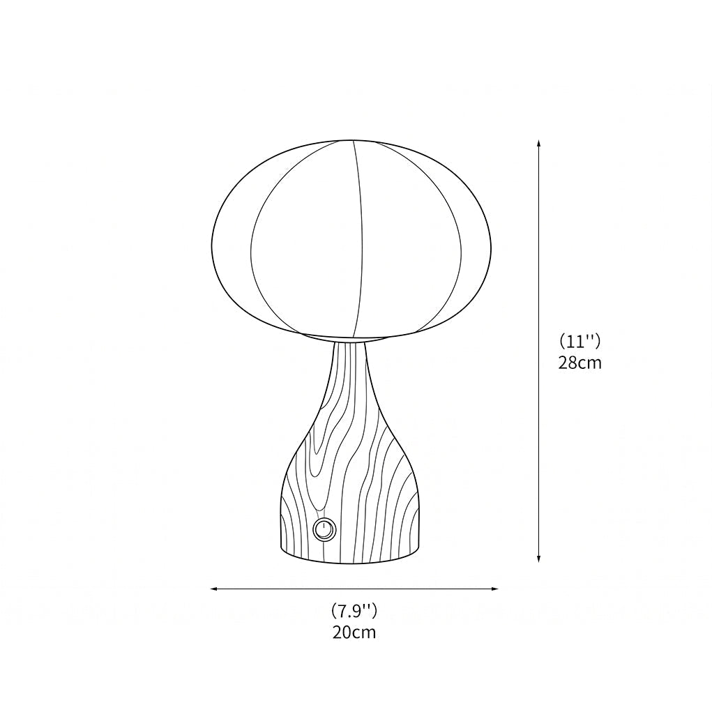 Lampe de Table Avec Verre Rippé Et Base Couleur Noyer
