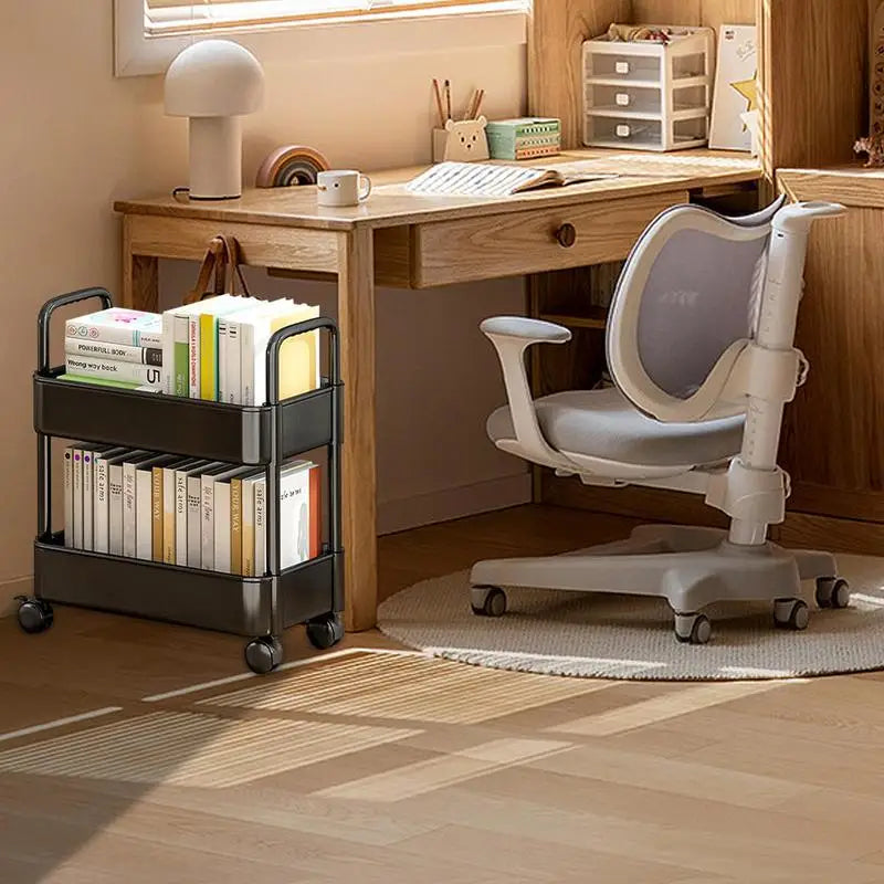 Skanto | BookRacer – Chariot de livres mobile avec 2 étagères