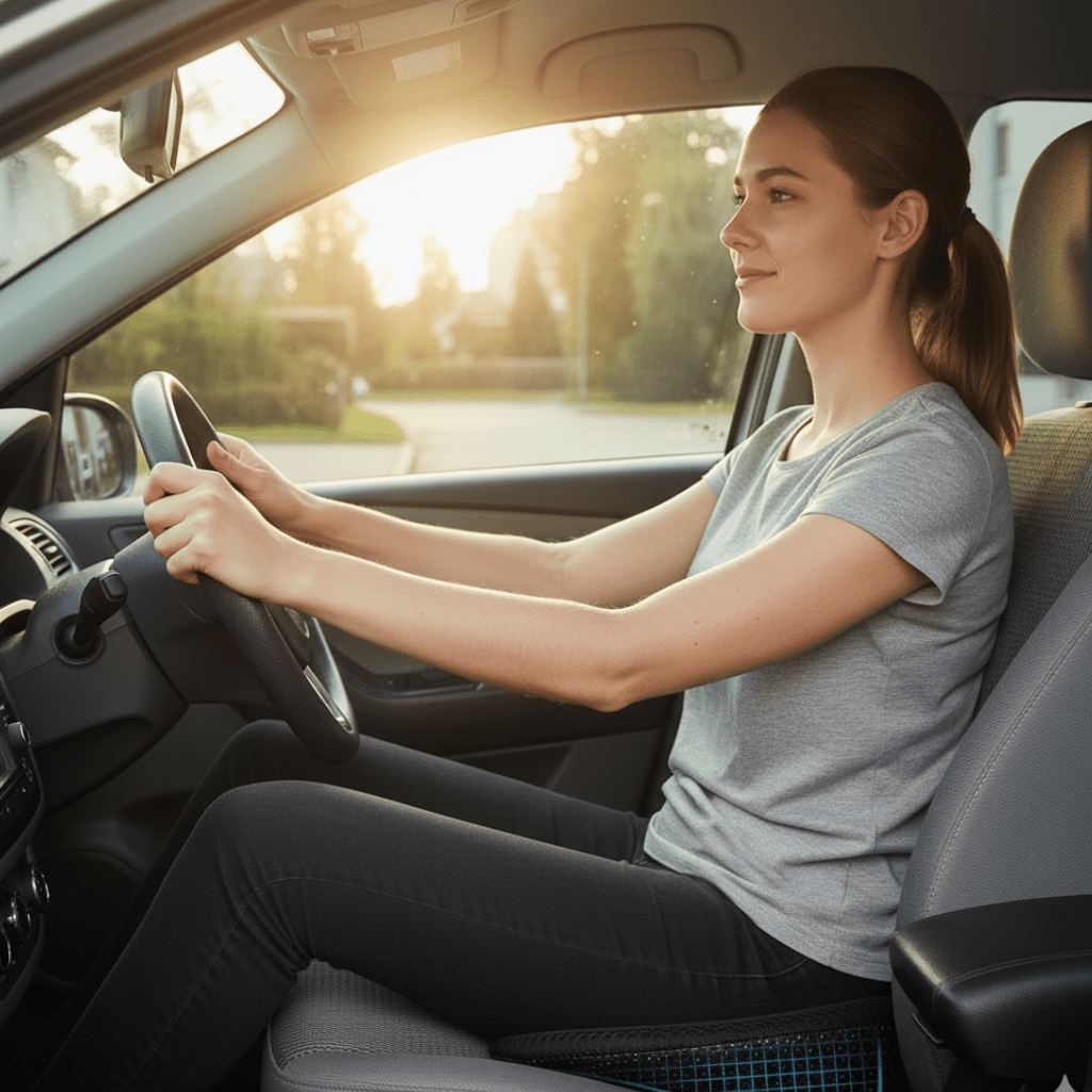 NERVOLIFT – Coussin de siège auto en mousse à mémoire pour soulagement du sciatalgie et soutien de la posture