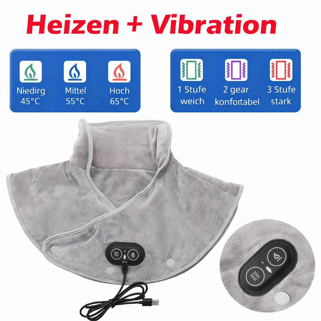 Massage de cou | Coussin de massage pour les épaules | Chaleur et vibration | ThermoLiva