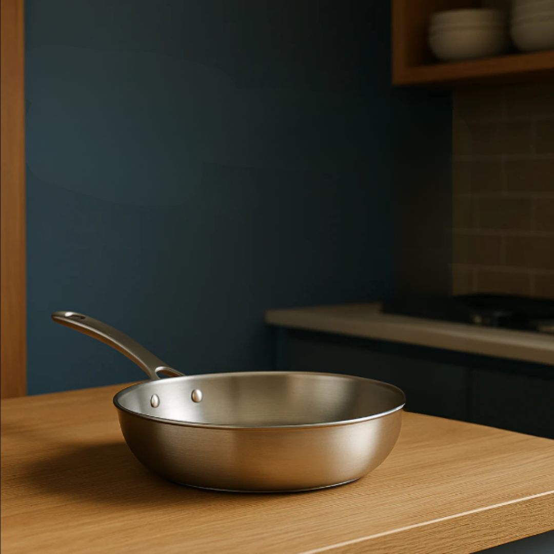 Ustensiles de cuisine en titane avec finition martelée – des ustensiles durables et élégants en couleur argent métallique