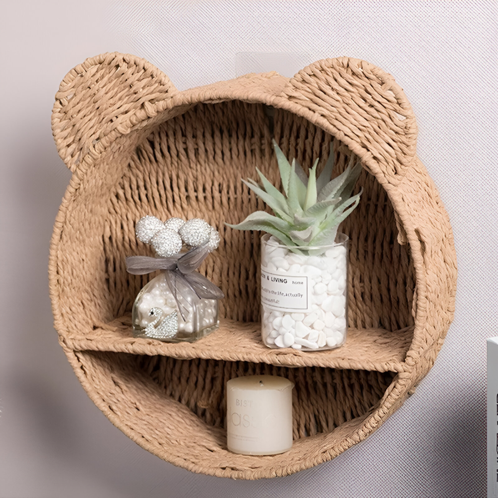 DyreHygge Étagère – Étagère Murale en Rattan en Forme d'Animal Fait Main