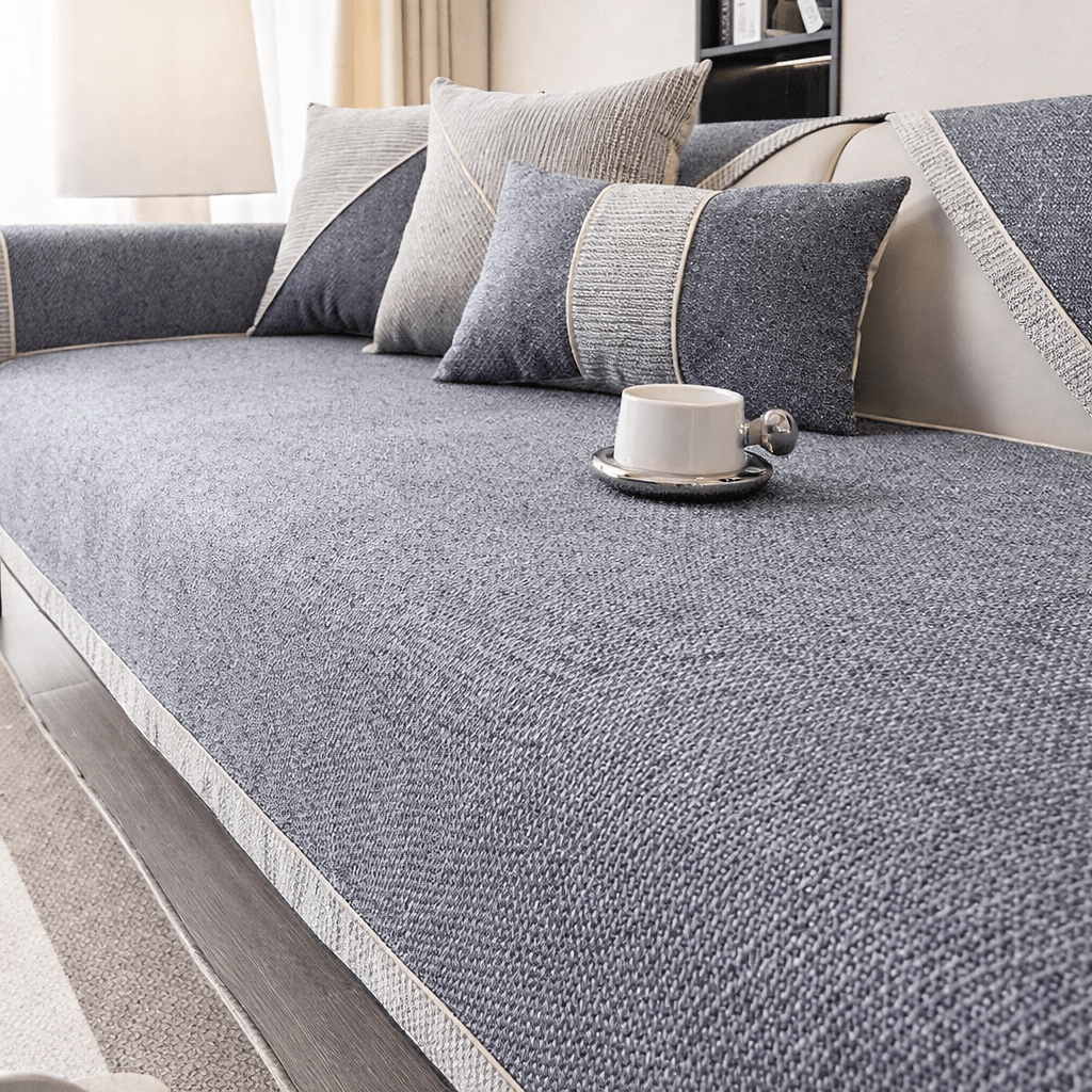 NATURWEFT – Couverture en coton et lin pour canapé, protection des meubles et confort au quotidien