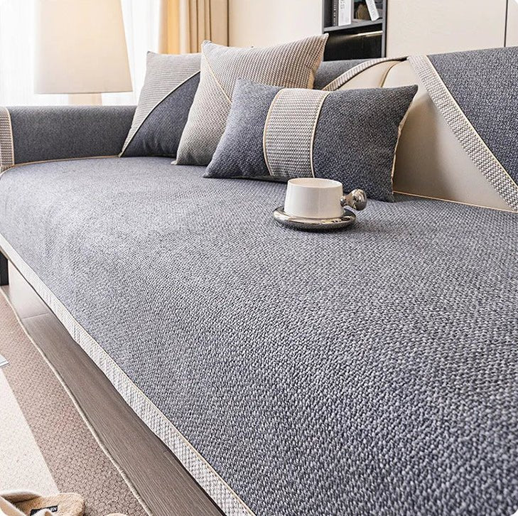 NATURWEFT – Couverture en coton et lin pour canapé, protection des meubles et confort au quotidien