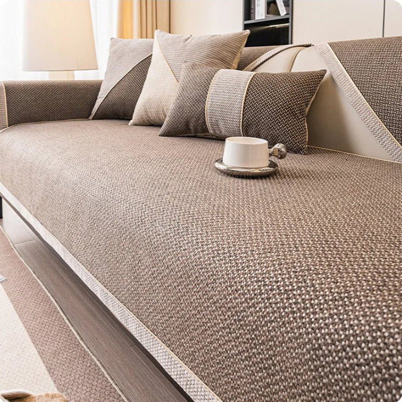 NATURWEFT – Couverture en coton et lin pour canapé, protection des meubles et confort au quotidien