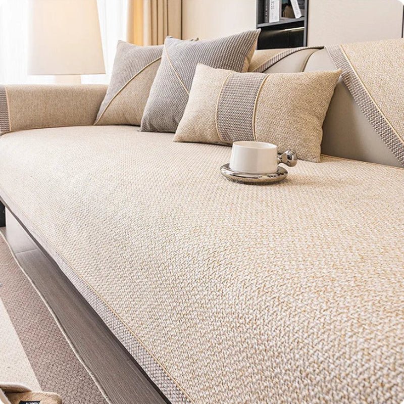 NATURWEFT – Couverture en coton et lin pour canapé, protection des meubles et confort au quotidien