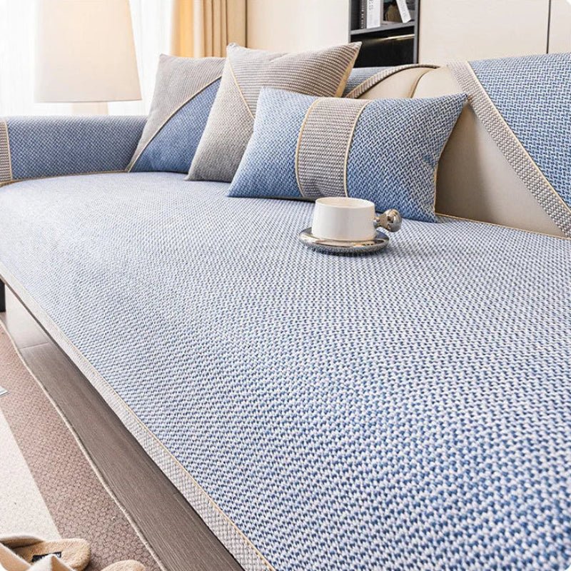 NATURWEFT – Couverture en coton et lin pour canapé, protection des meubles et confort au quotidien