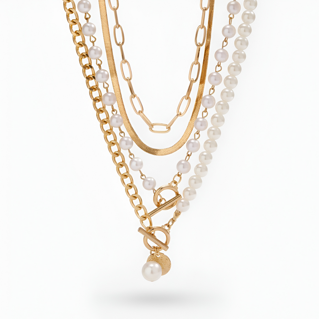 Frances - Ensemble de colliers ras-du-cou en perles
