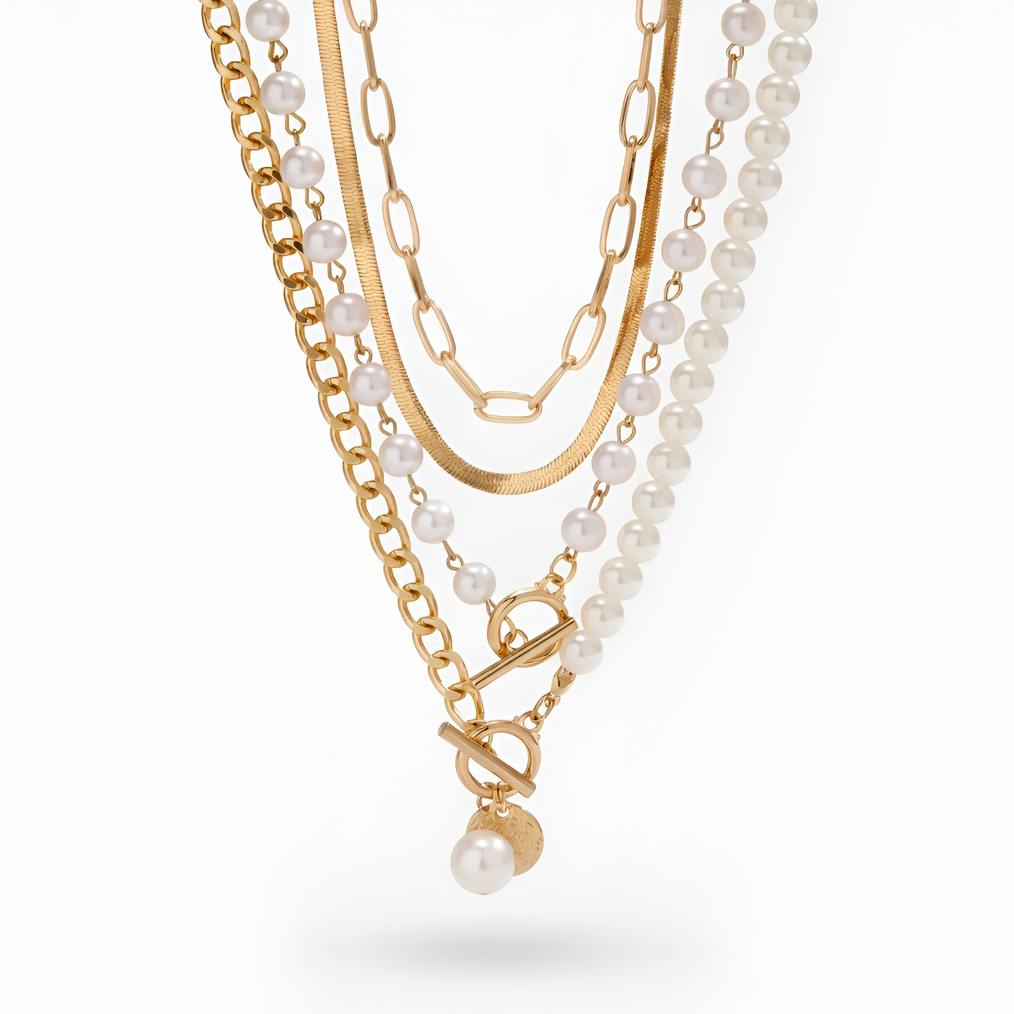 Frances - Ensemble de colliers ras-du-cou en perles