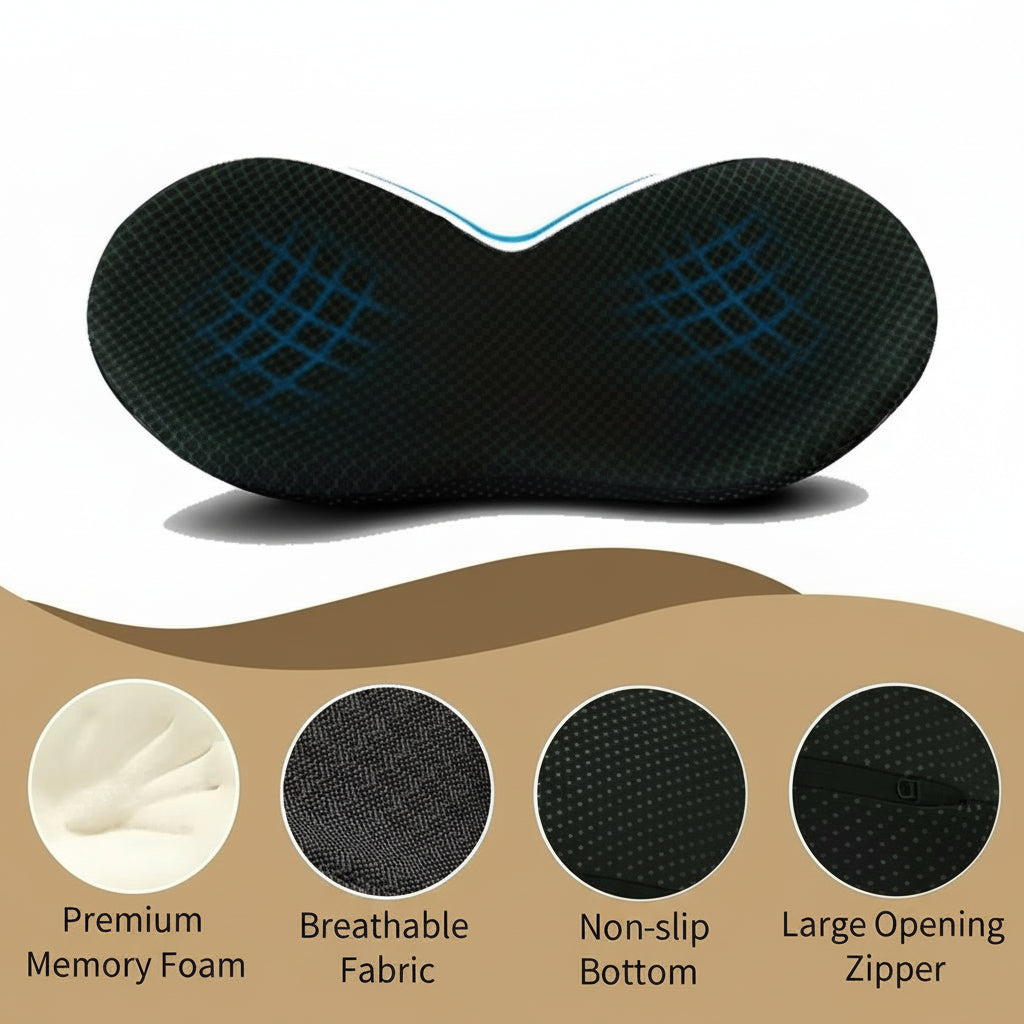 NervoLift - Coussin de siège auto en mousse à mémoire pour soulagement de la sciatique et soutien de la posture