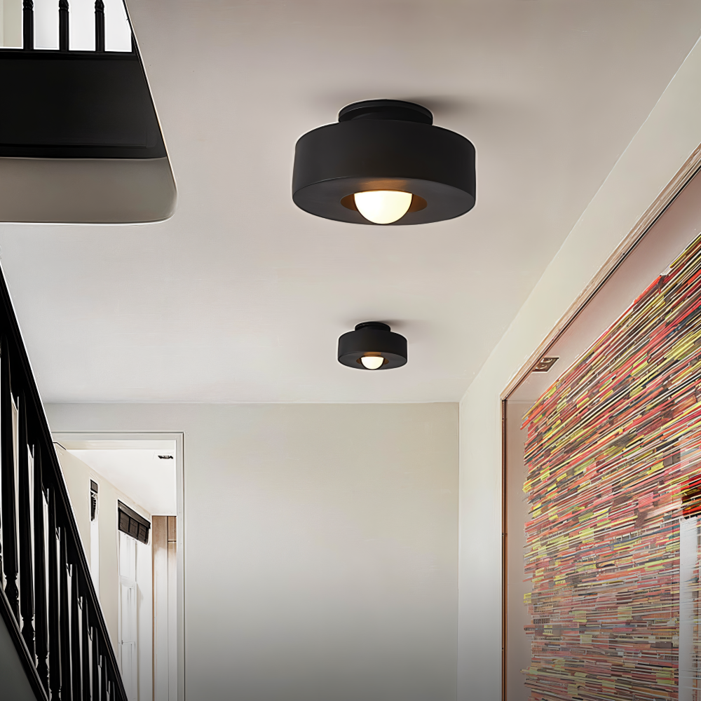 LumaHalo – Lampe de plafond ronde moderne en verre et résine