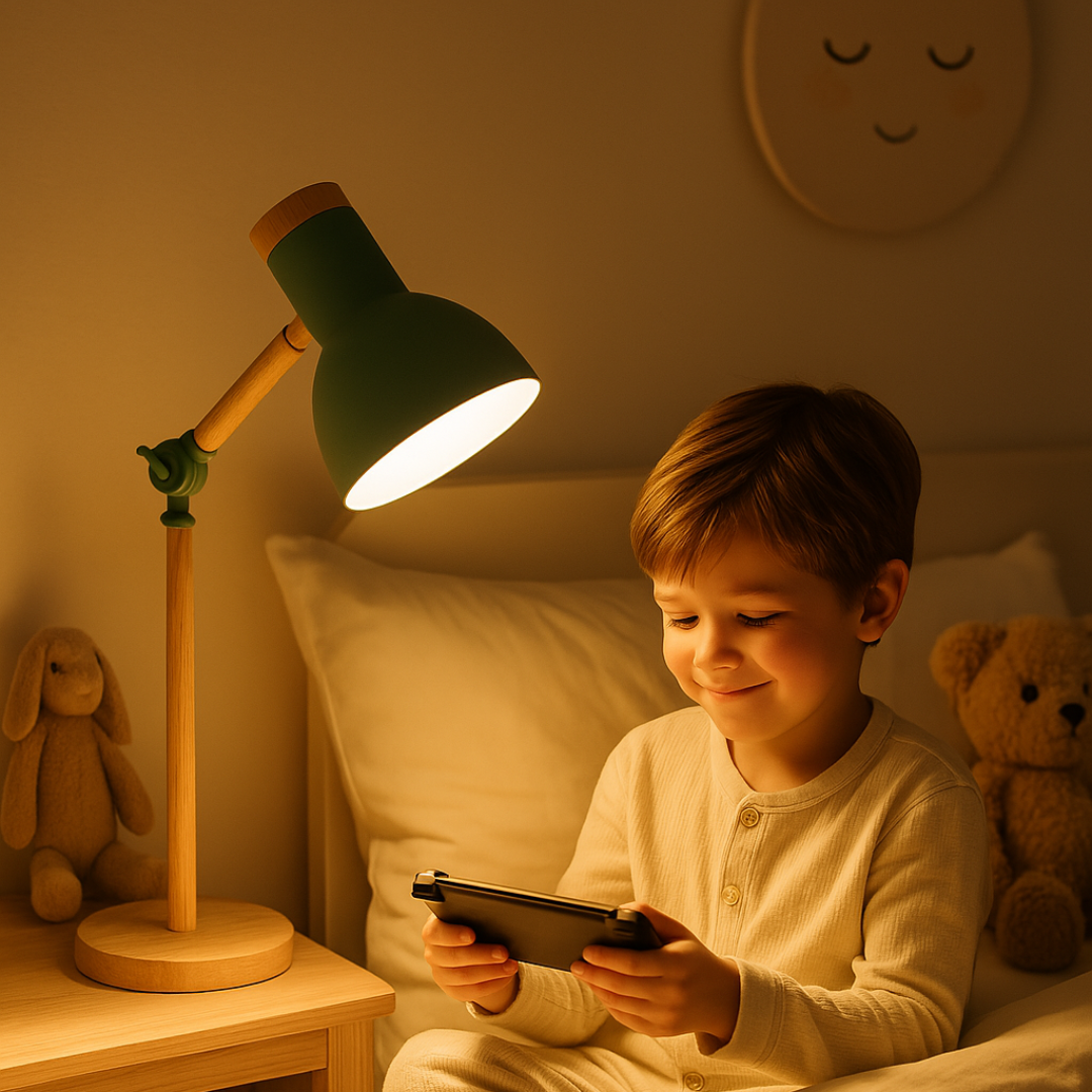 Lampe de table avec finition en bois dans un style nordique