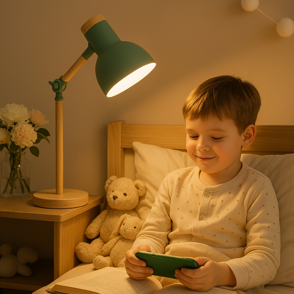 Lampe de table avec finition en bois dans un style nordique