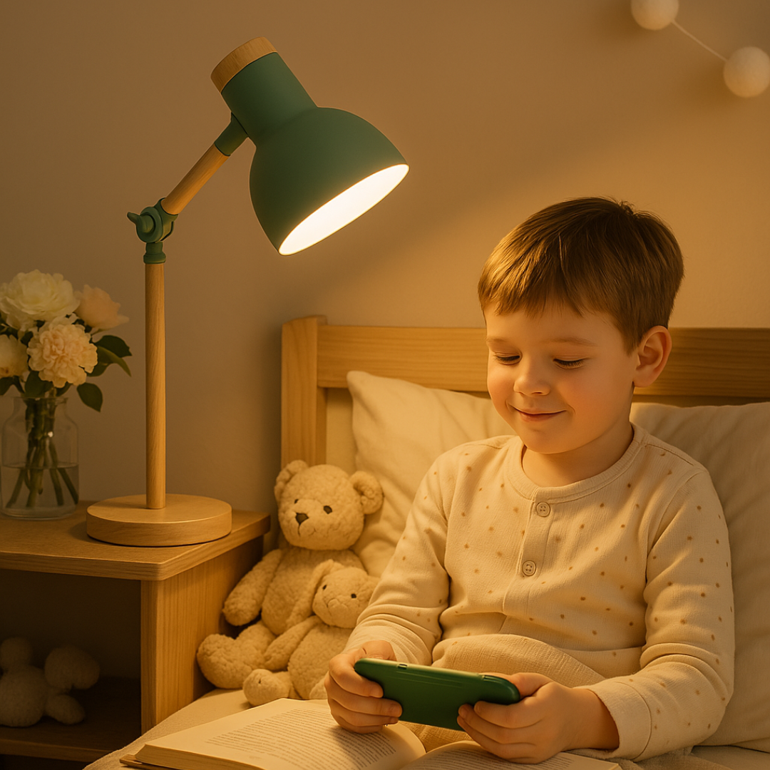 Lampe de table avec finition en bois dans un style nordique