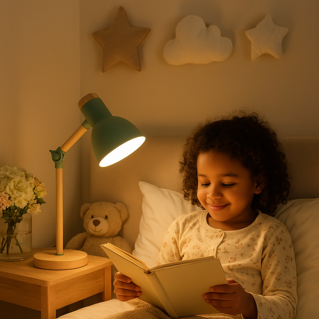 Lampe de table avec finition en bois dans un style nordique