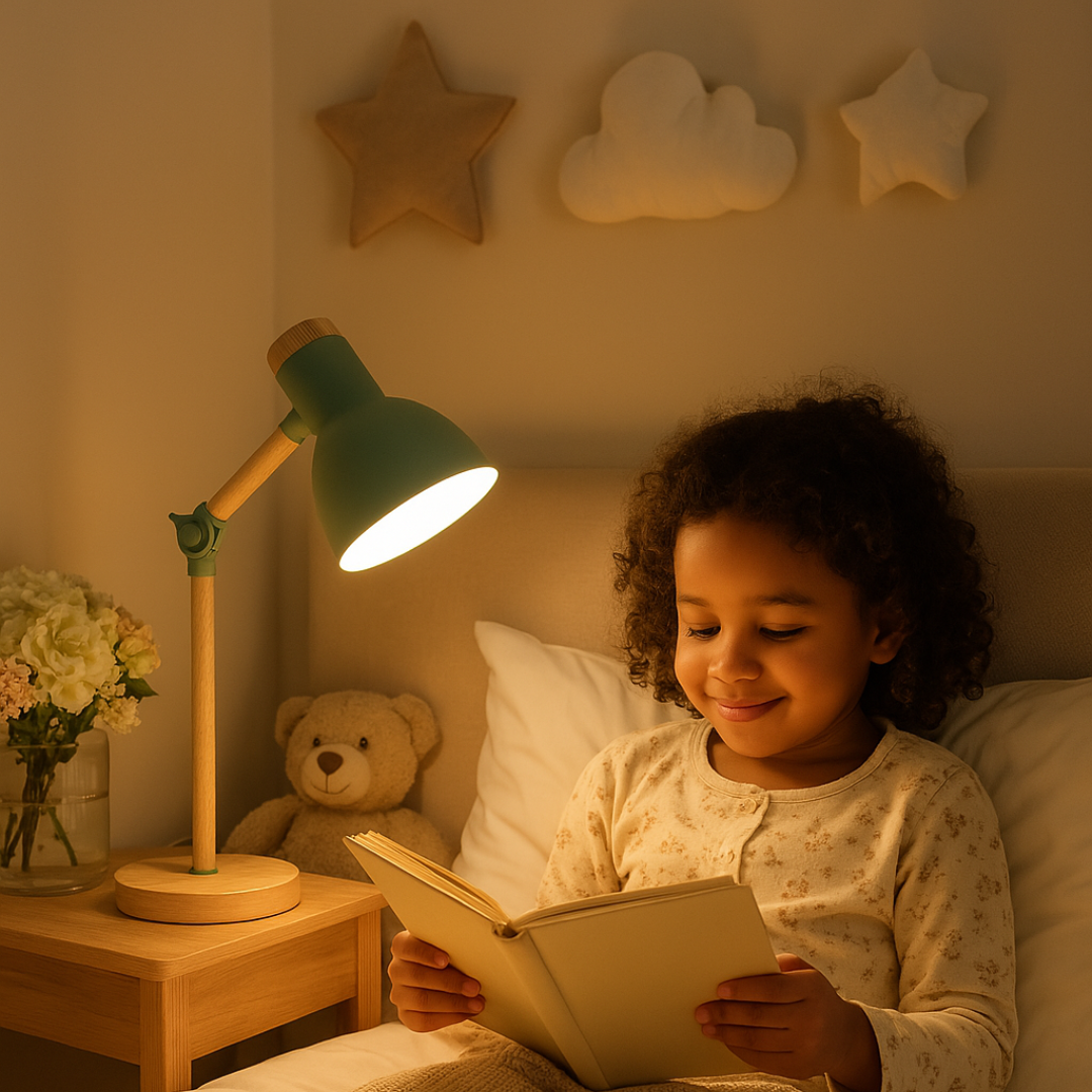 Lampe de table avec finition en bois dans un style nordique