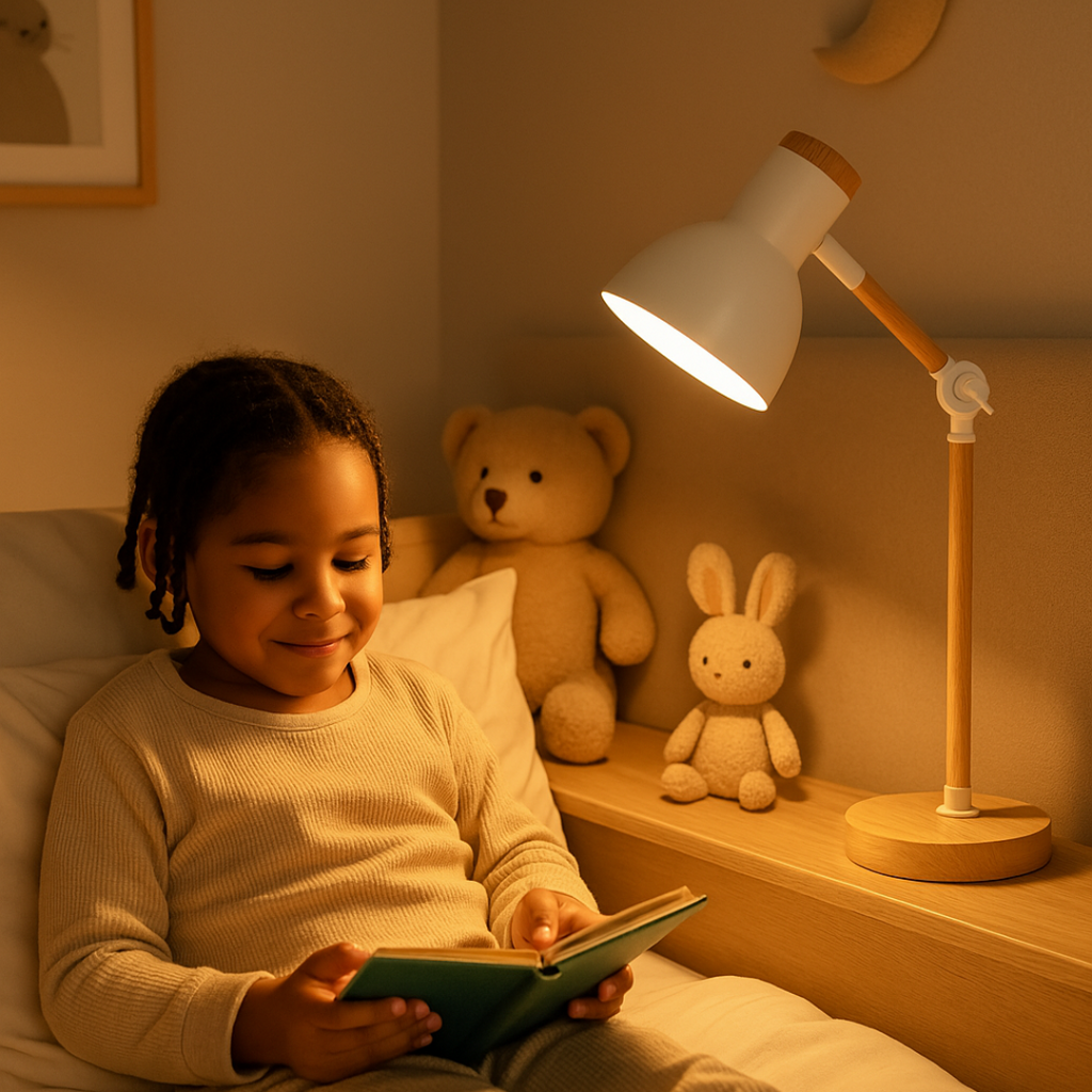 Lampe de table avec finition en bois dans un style nordique