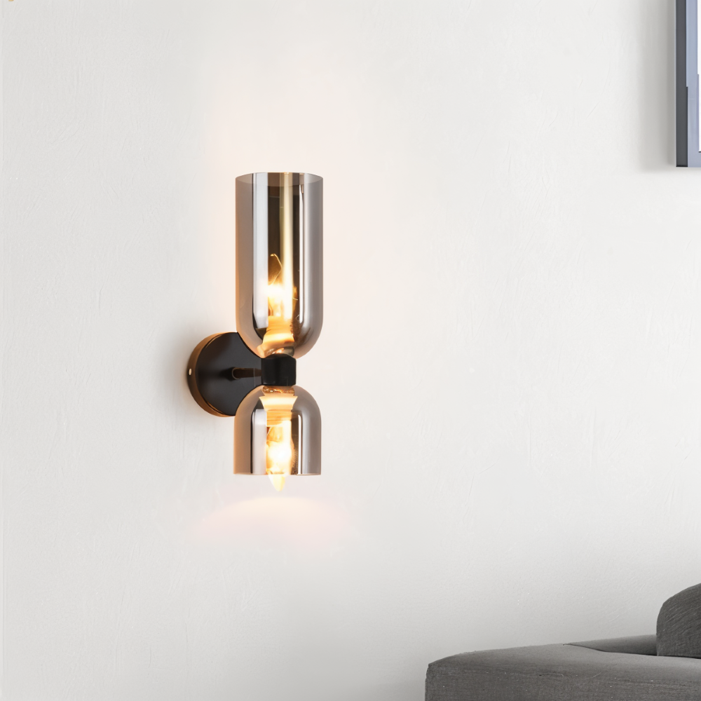 CapsuleLume Applique Murale – Applique en Verre Moderne avec Éclairage LED Up & Down