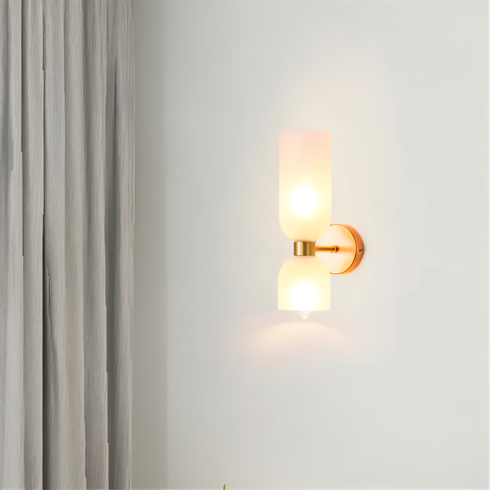 CapsuleLume Applique Murale – Applique en Verre Moderne avec Éclairage LED Up & Down