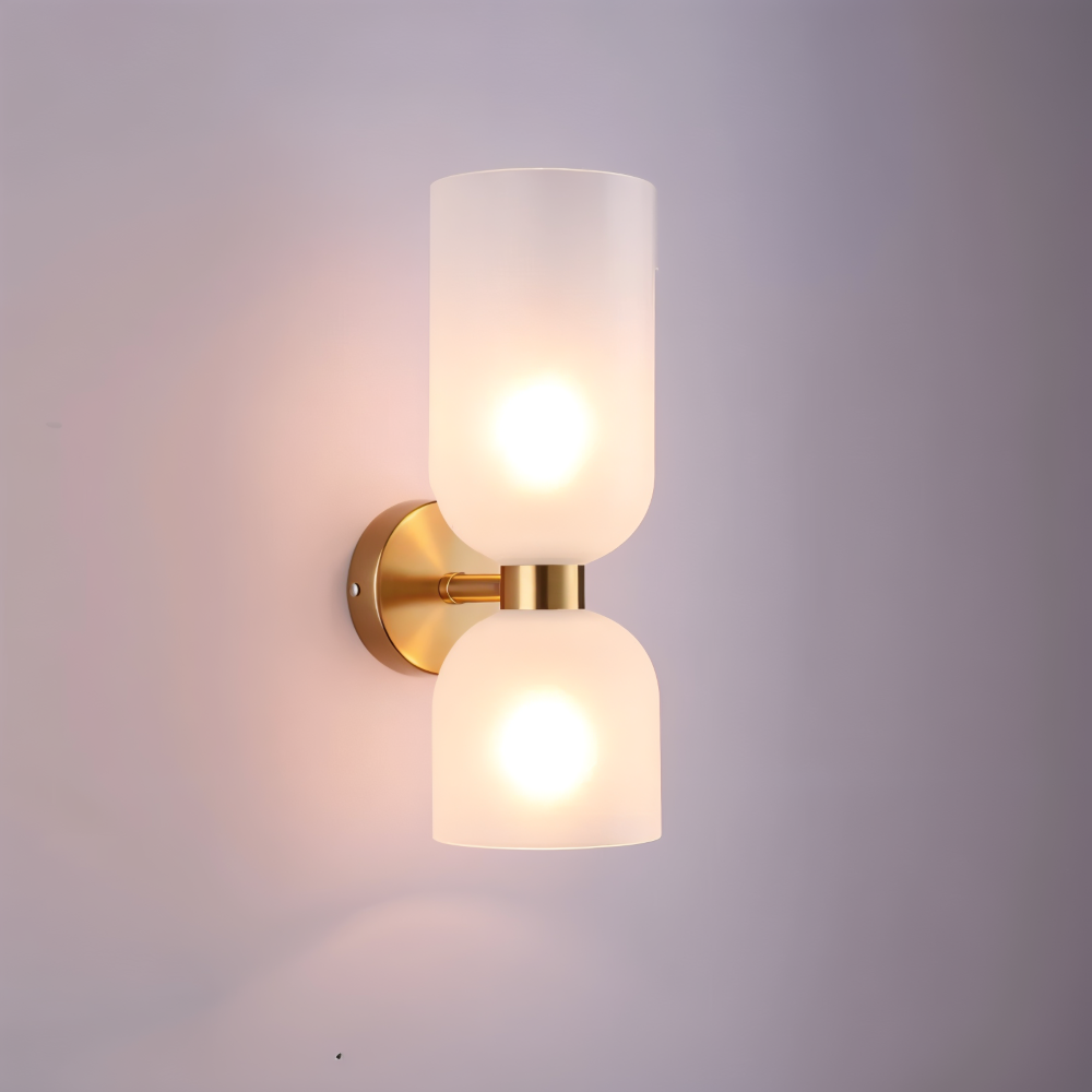 CapsuleLume Applique Murale – Applique en Verre Moderne avec Éclairage LED Up & Down