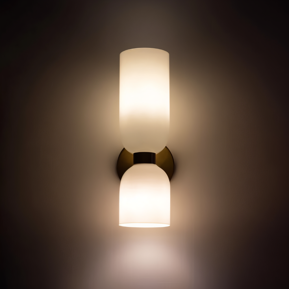CapsuleLume Applique Murale – Applique en Verre Moderne avec Éclairage LED Up & Down