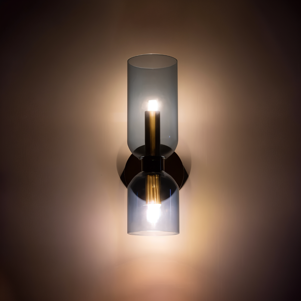 CapsuleLume Applique Murale – Applique en Verre Moderne avec Éclairage LED Up & Down