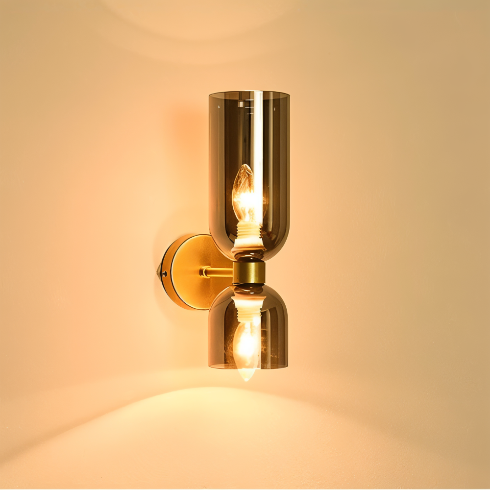 CapsuleLume Applique Murale – Applique en Verre Moderne avec Éclairage LED Up & Down