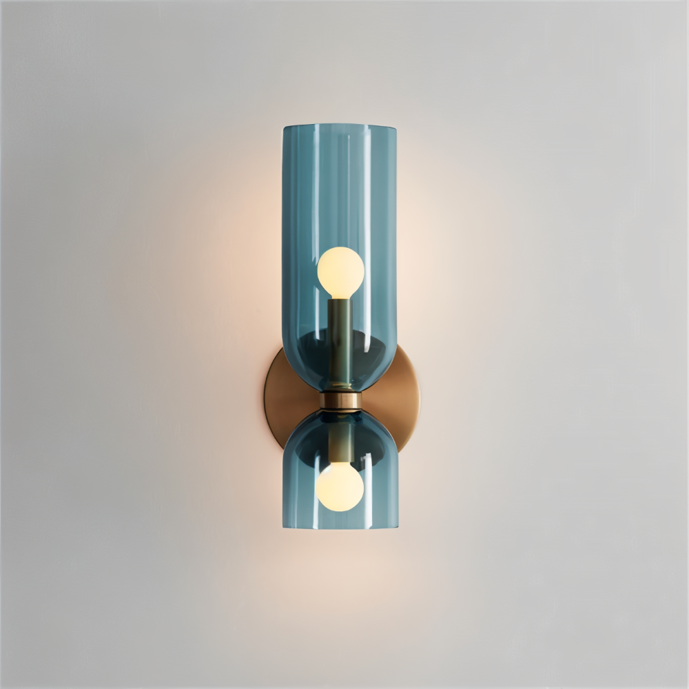 CapsuleLume Applique Murale – Applique en Verre Moderne avec Éclairage LED Up & Down