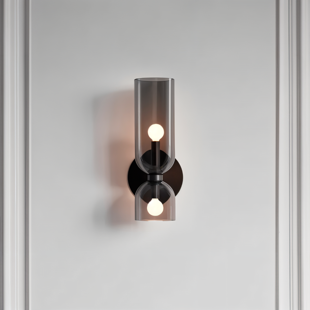 CapsuleLume Applique Murale – Applique en Verre Moderne avec Éclairage LED Up & Down