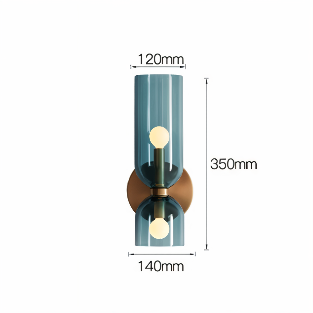 CapsuleLume Applique Murale – Applique en Verre Moderne avec Éclairage LED Up & Down