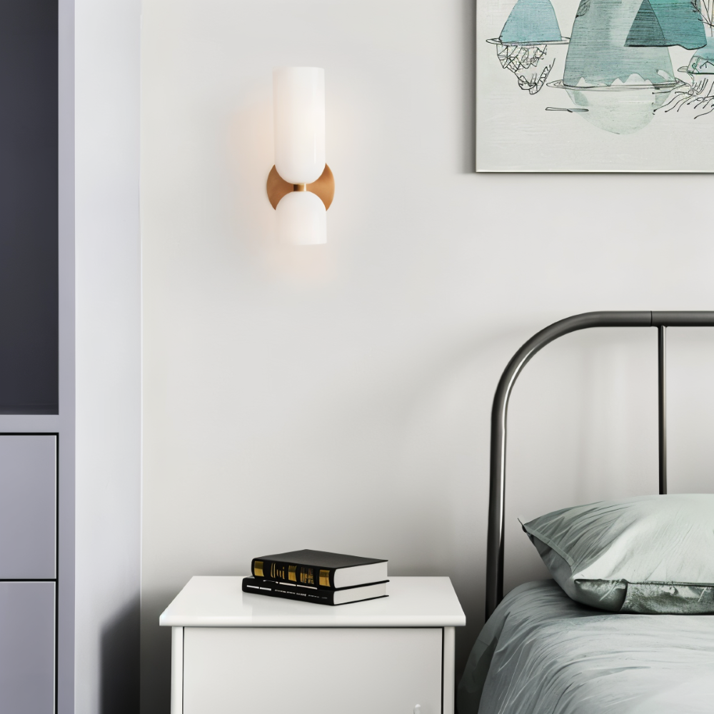 CapsuleLume Applique Murale – Applique en Verre Moderne avec Éclairage LED Up & Down