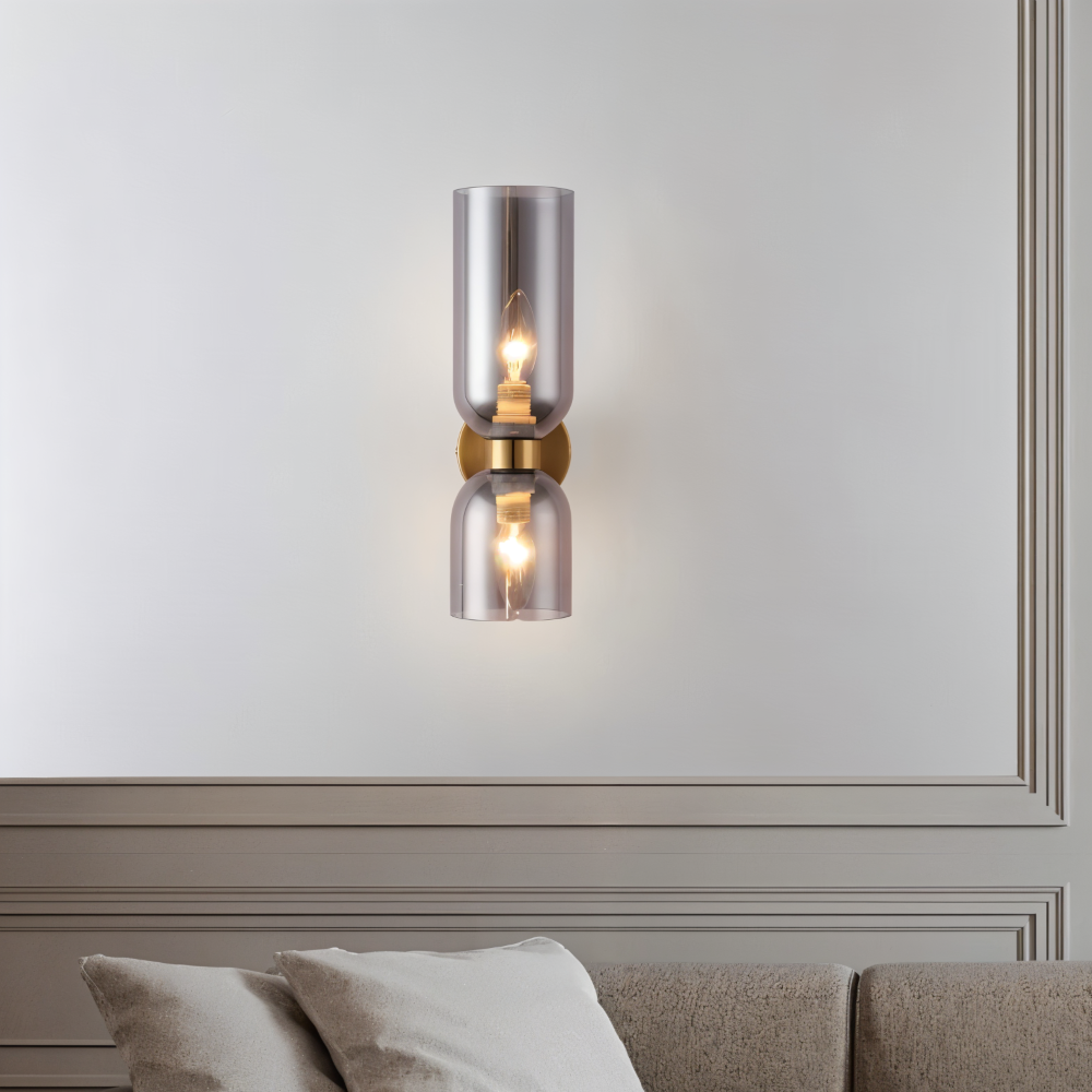 CapsuleLume Applique Murale – Applique en Verre Moderne avec Éclairage LED Up & Down