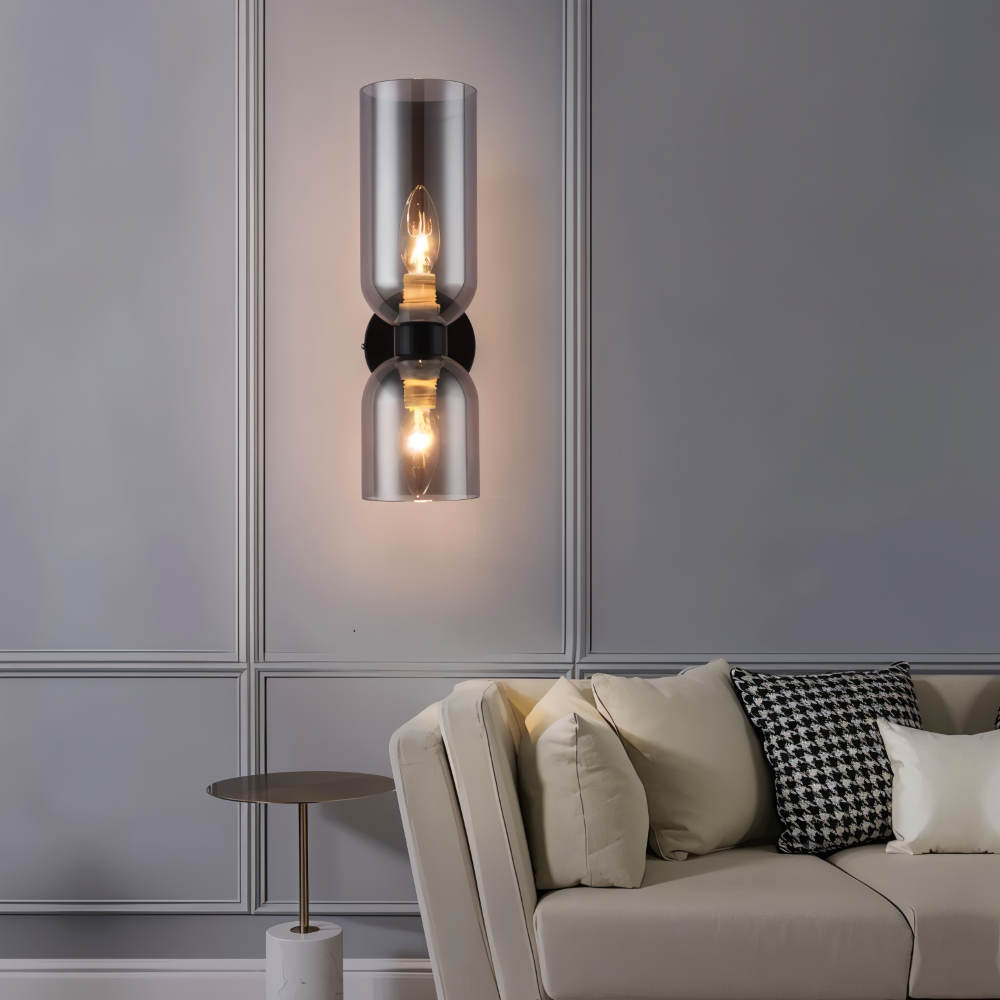 CapsuleLume Applique Murale – Applique en Verre Moderne avec Éclairage LED Up & Down
