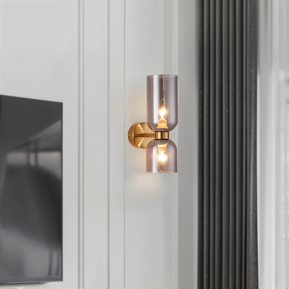 CapsuleLume Applique Murale – Applique en Verre Moderne avec Éclairage LED Up & Down