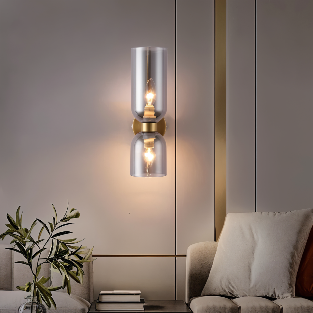 CapsuleLume Applique Murale – Applique en Verre Moderne avec Éclairage LED Up & Down