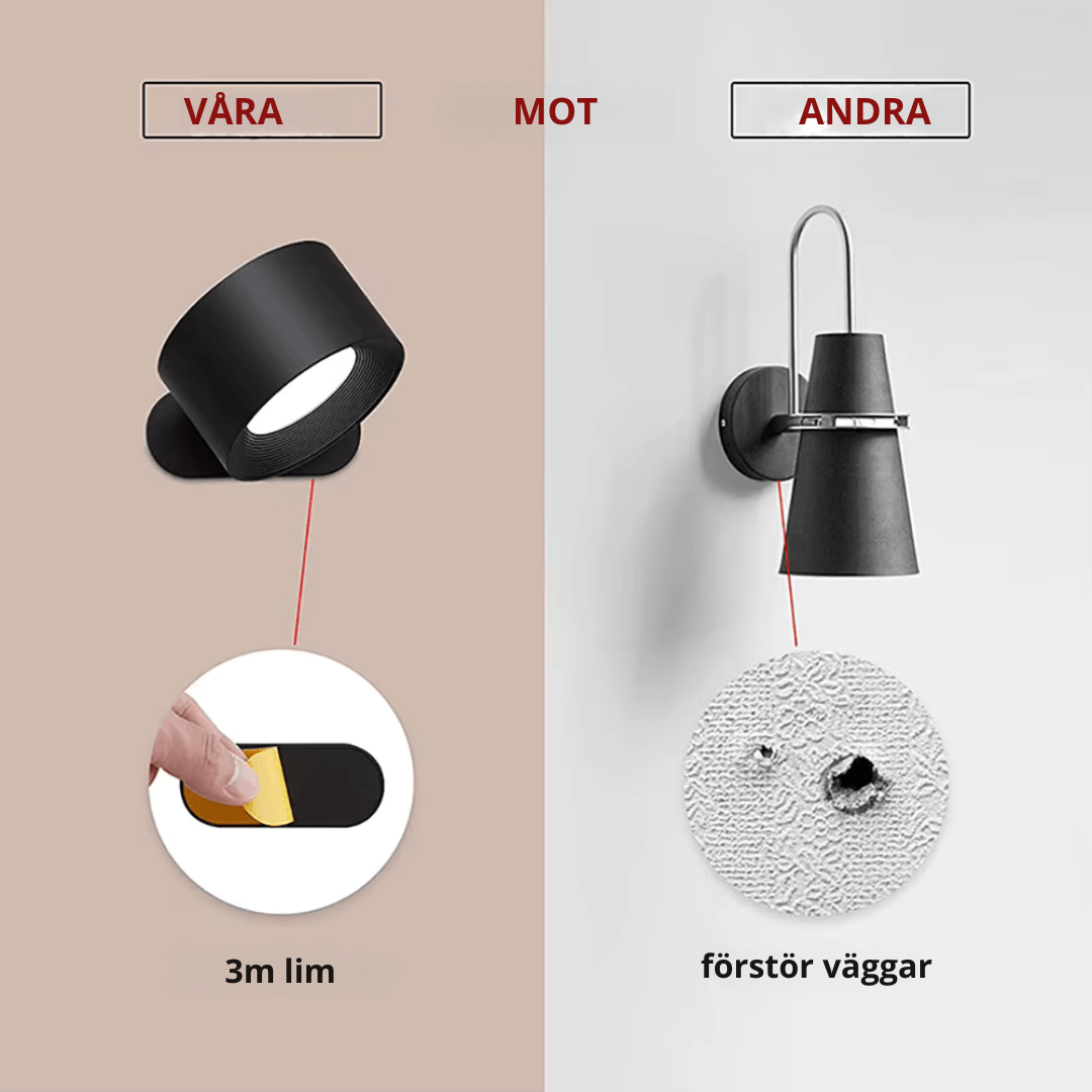 Skanto | Applique murale nordique sans fil avec télécommande