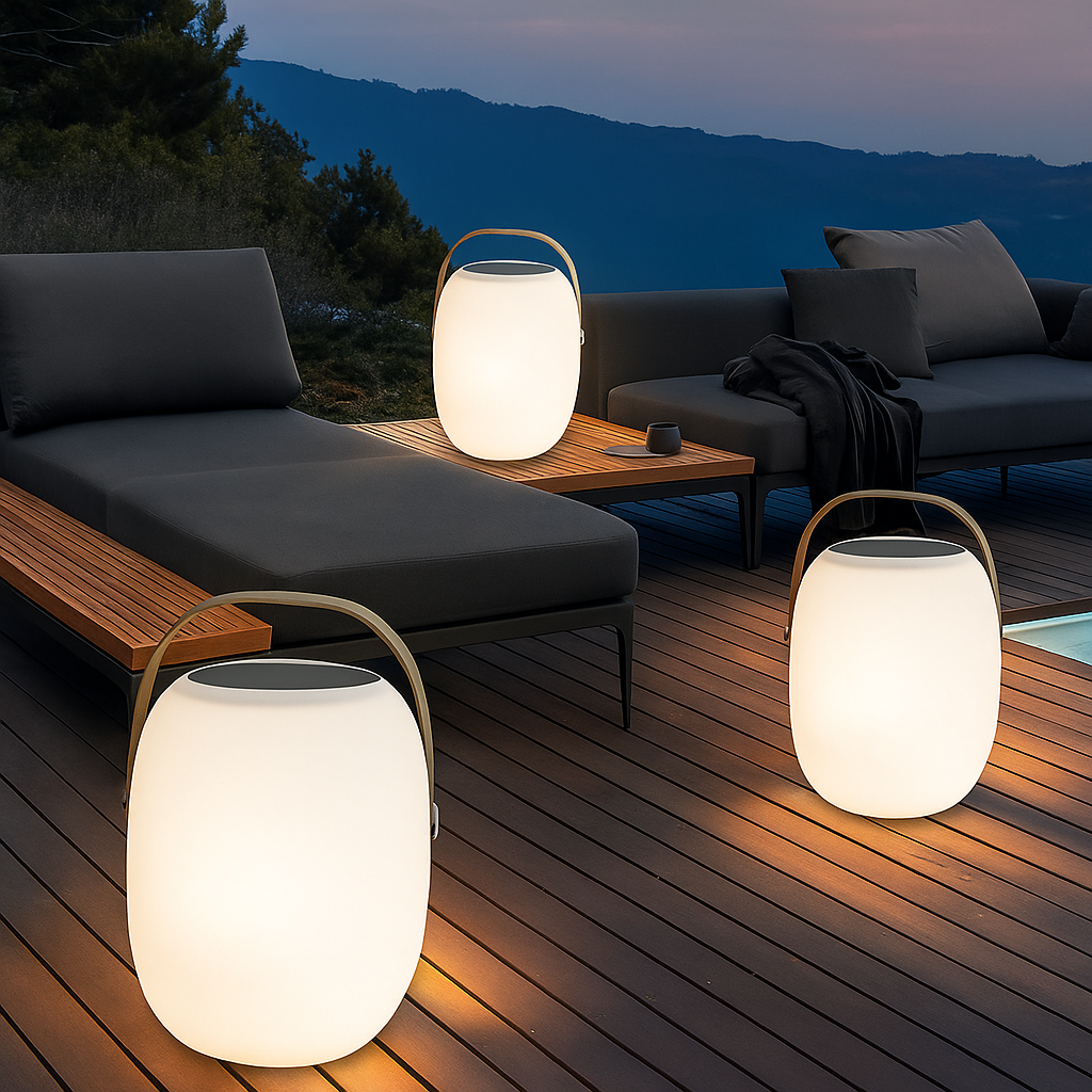 Lampe solaire portable moderne pour l'extérieur