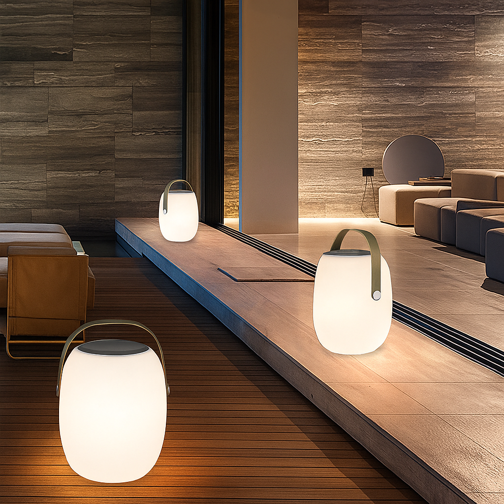 Lampe solaire portable moderne pour l'extérieur