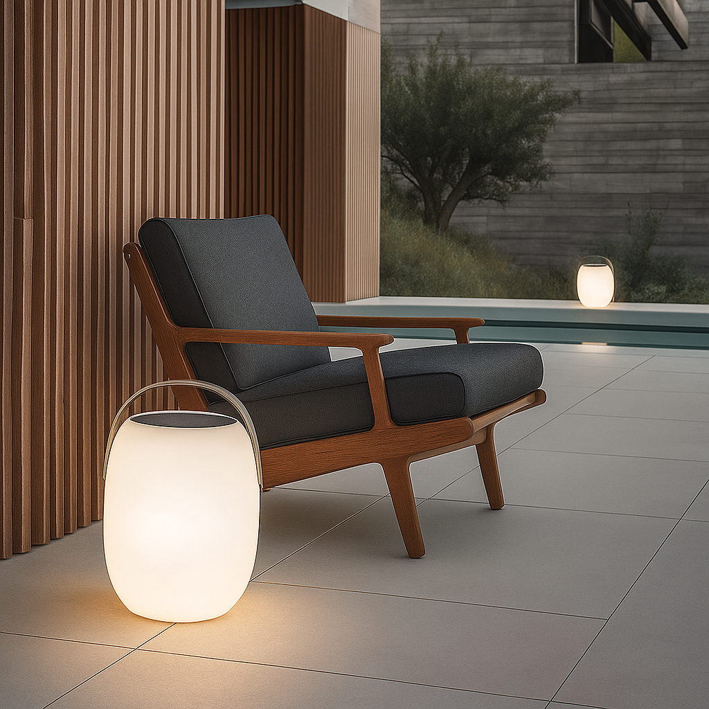 Lampe solaire portable moderne pour l'extérieur
