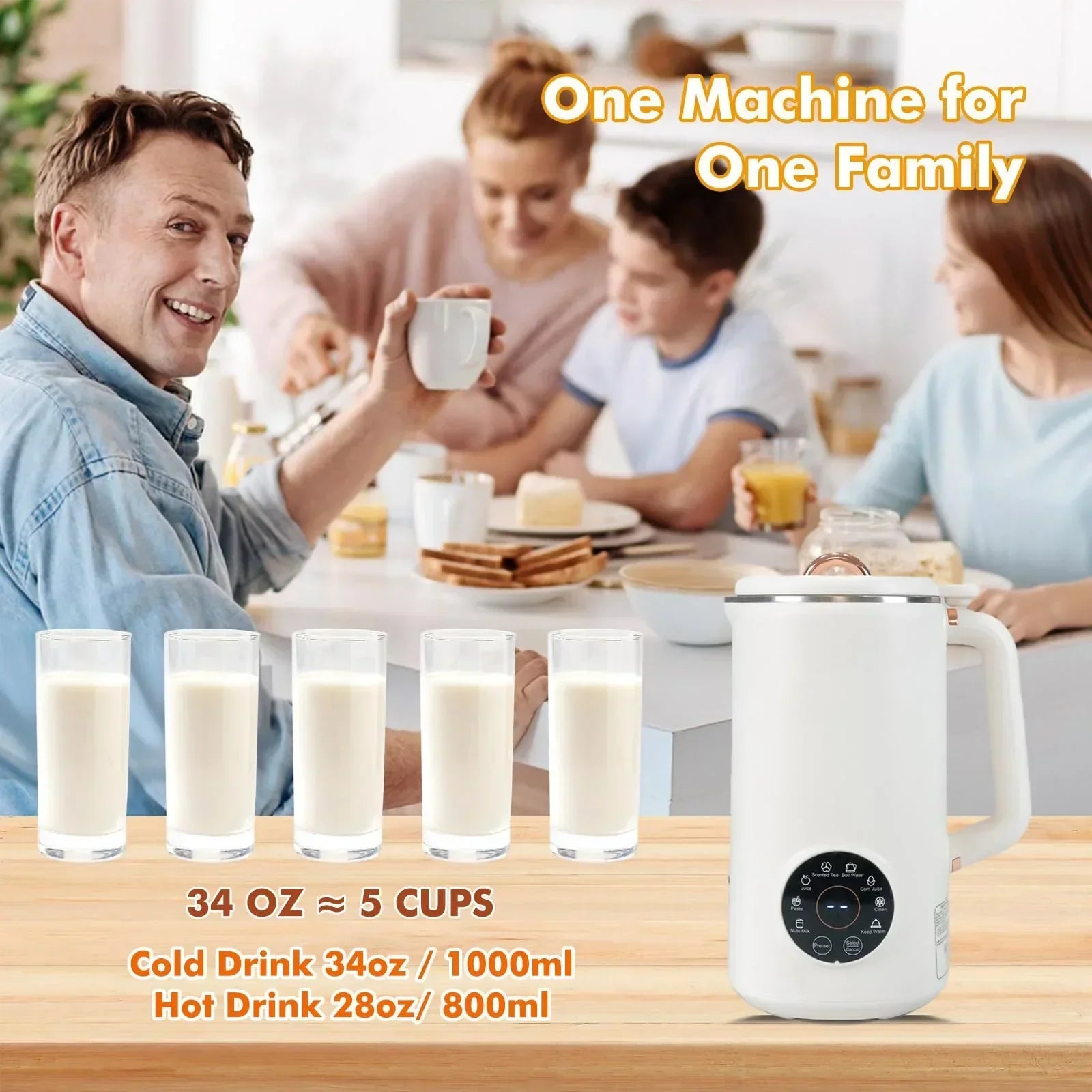 Nussmilchmaker 8-en-1 | Multifonctionnel | Automatique | NutriPress