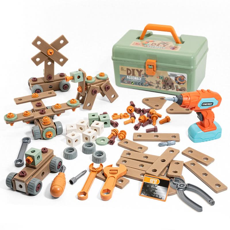 BUILDMASTER – Ensemble d'outils de 100 pièces pour enfants créatifs à partir de 3 ans
