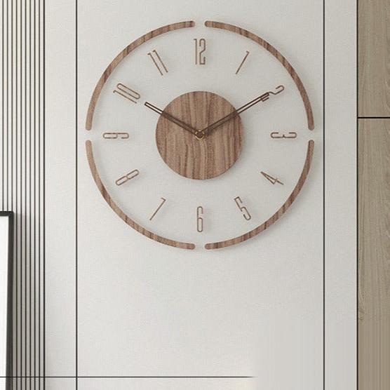 Nordic – Horloge murale silencieuse en bois massif, 35 cm