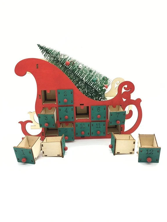 Calendrier de Compte à Rebours de Noël en Bois pour Bureau
