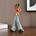 Figurine décorative de musicien en résine en position debout