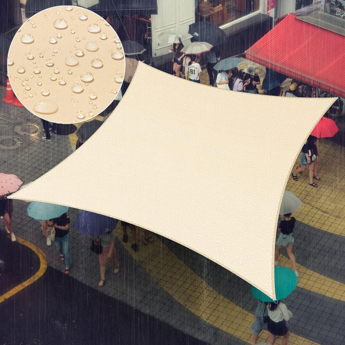 Voile Solaire Rectangulaire Imperméable | Tissu Extérieur Résistant à l'Eau | Protection UV | SkyCover