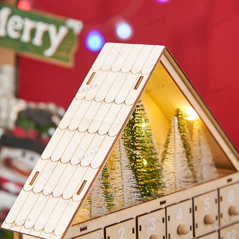 Calendrier de l'Avent en Bois avec Lumières LED
