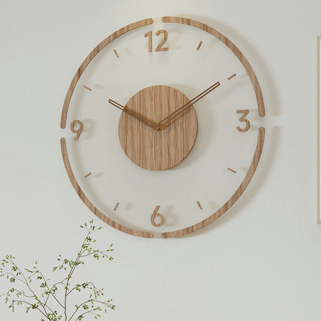 Nordic – Horloge murale silencieuse en bois massif, 35 cm