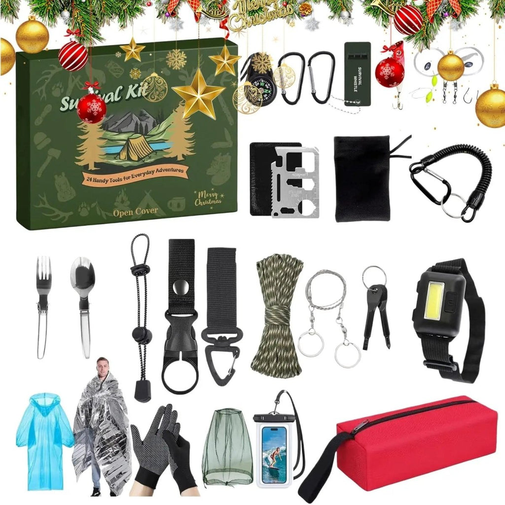 GEARCRAFT 2026 – Calendrier de l'avent de survie de 24 jours avec des outils de plein air essentiels