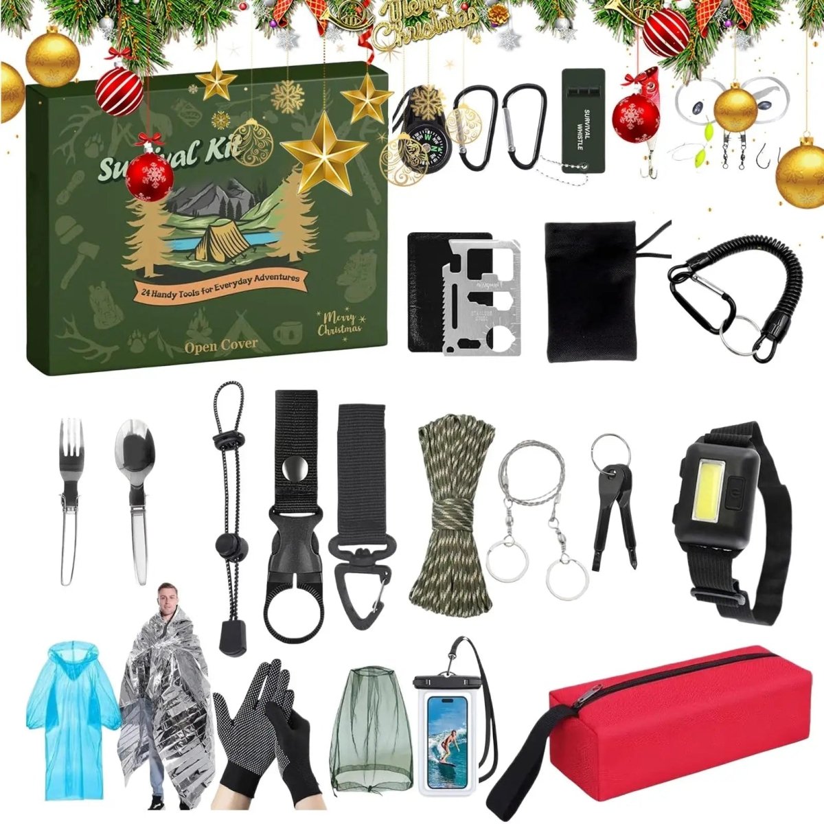 GEARCRAFT 2026 – Calendrier de l'avent de survie de 24 jours avec des outils de plein air essentiels