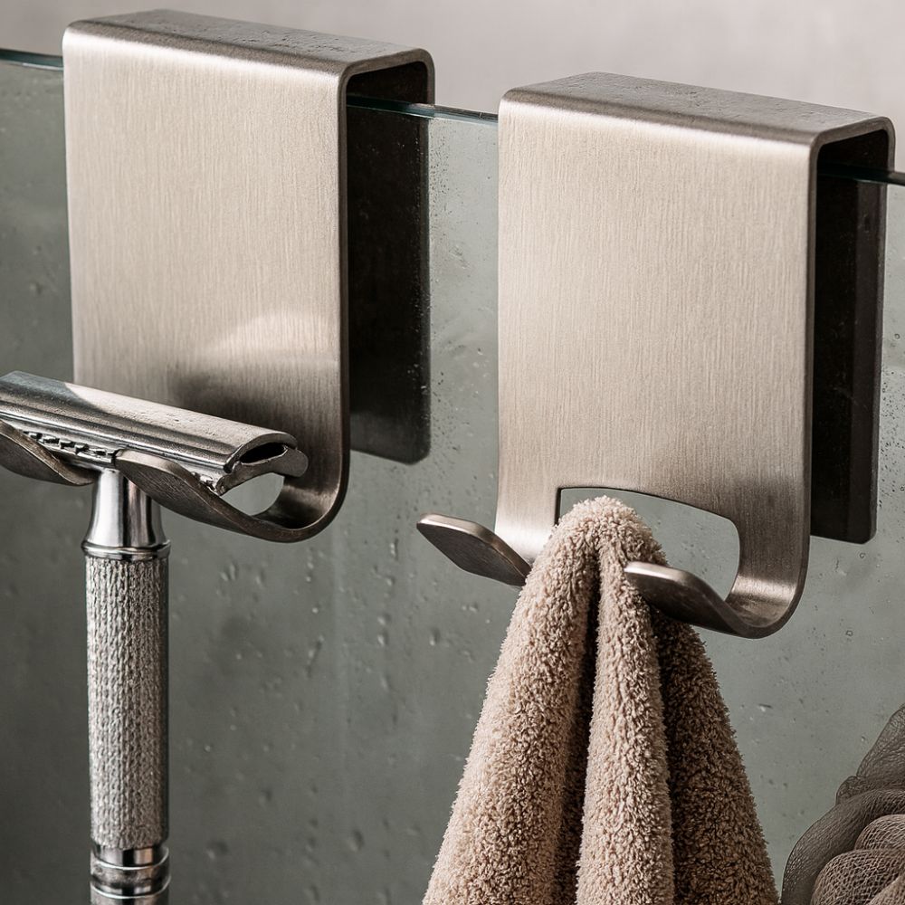 Crochets en Acier Inoxydable pour Porte de Douche en Verre